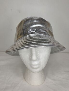 Victoria Secret OS PINK Silver Reflective Bucket Hat